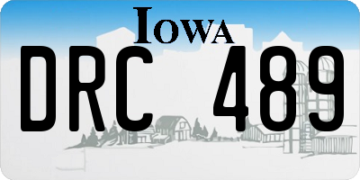 IA license plate DRC489