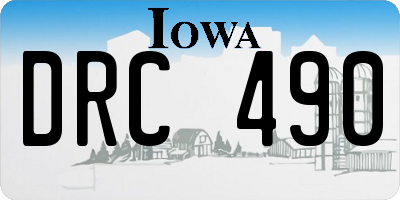 IA license plate DRC490