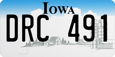 IA license plate DRC491