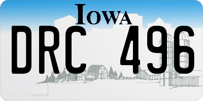 IA license plate DRC496