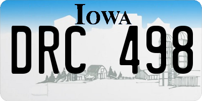 IA license plate DRC498