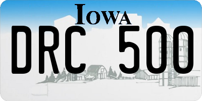 IA license plate DRC500