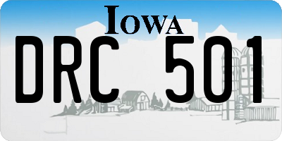 IA license plate DRC501