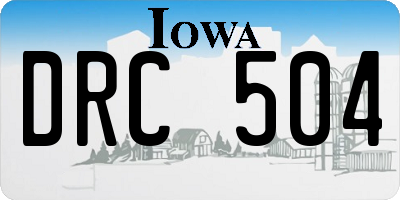 IA license plate DRC504