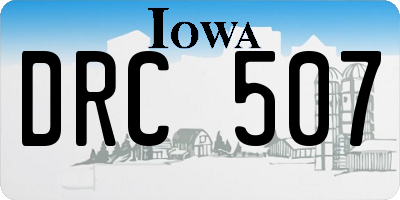 IA license plate DRC507