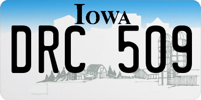 IA license plate DRC509