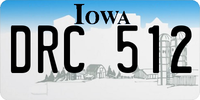 IA license plate DRC512