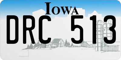 IA license plate DRC513