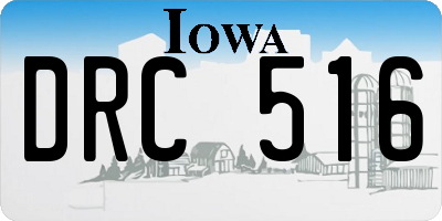 IA license plate DRC516
