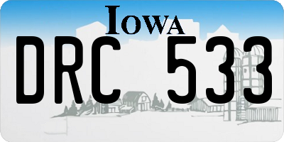 IA license plate DRC533
