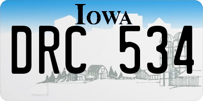 IA license plate DRC534