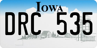 IA license plate DRC535