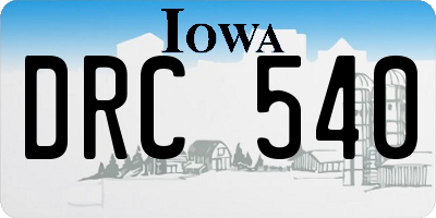 IA license plate DRC540