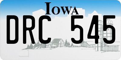 IA license plate DRC545