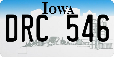 IA license plate DRC546