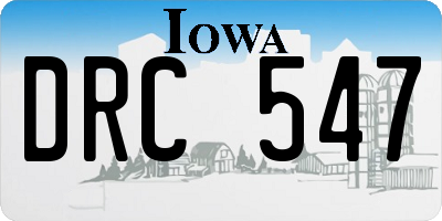 IA license plate DRC547