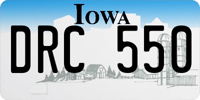 IA license plate DRC550