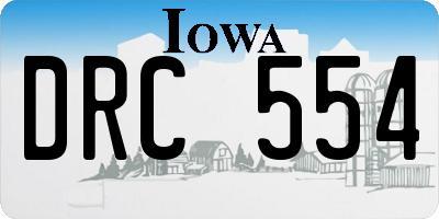 IA license plate DRC554