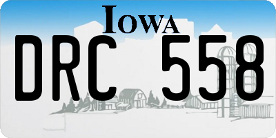 IA license plate DRC558