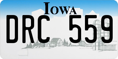 IA license plate DRC559