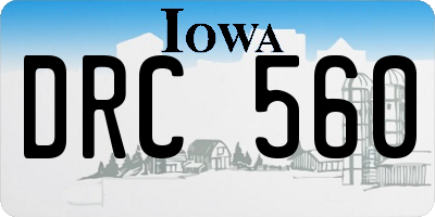 IA license plate DRC560