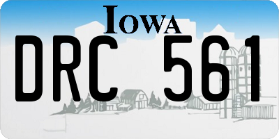 IA license plate DRC561