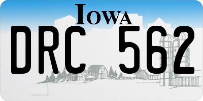 IA license plate DRC562