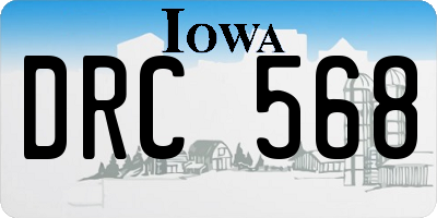 IA license plate DRC568