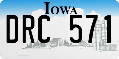 IA license plate DRC571