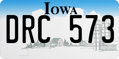 IA license plate DRC573