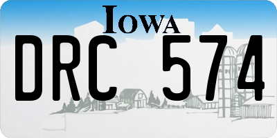 IA license plate DRC574