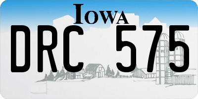 IA license plate DRC575