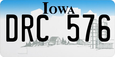 IA license plate DRC576