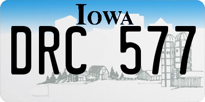 IA license plate DRC577