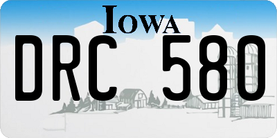 IA license plate DRC580