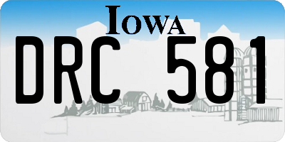 IA license plate DRC581
