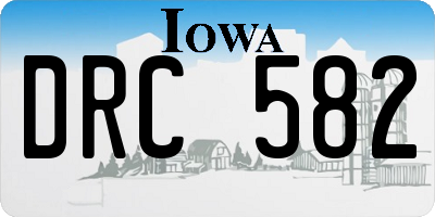 IA license plate DRC582