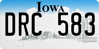IA license plate DRC583