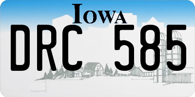 IA license plate DRC585