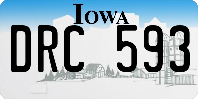 IA license plate DRC593