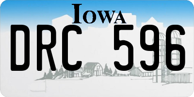 IA license plate DRC596