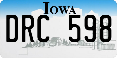 IA license plate DRC598