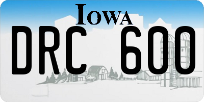 IA license plate DRC600