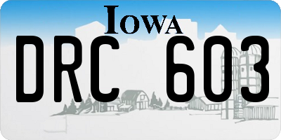 IA license plate DRC603