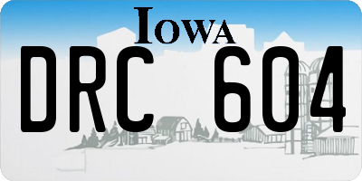 IA license plate DRC604