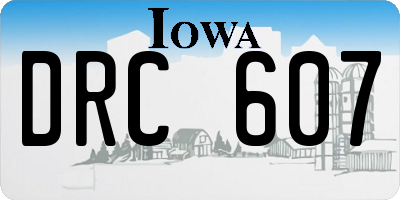 IA license plate DRC607