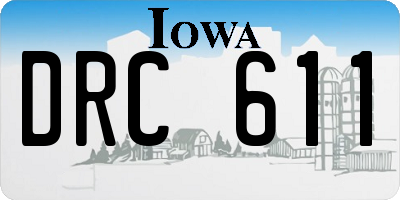 IA license plate DRC611