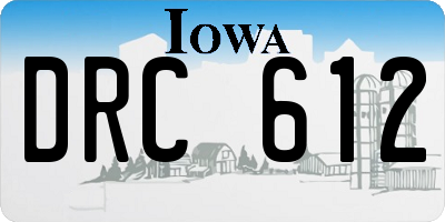 IA license plate DRC612