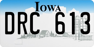 IA license plate DRC613