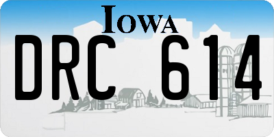 IA license plate DRC614